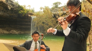 musicians water fall